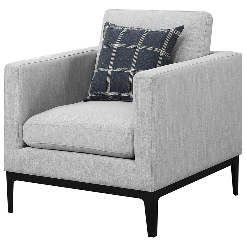 Chaise d'appoint grise pour le salon - Coussins et dossier de détente élégant