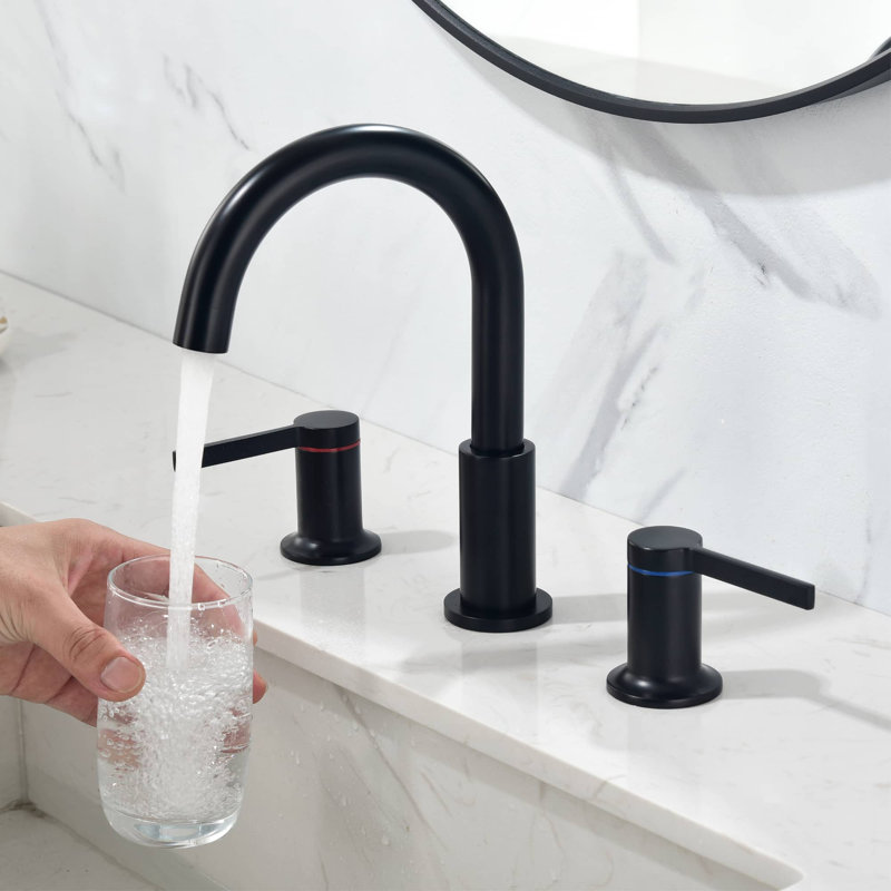 Robinet de salle de bain à large entraxe, Noir
