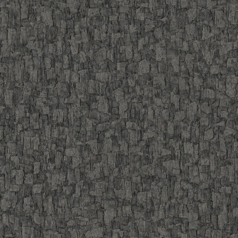 Surfaces Collection Bark Texture Wallpaper Roll, Black