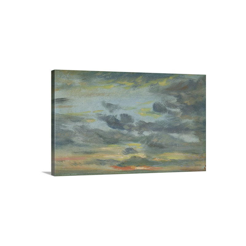 «Sky Study, Sunset, 1821-22» par John Constable, reproduction d'art, H 16 po x l 24 po x P 1,25 po, Toile