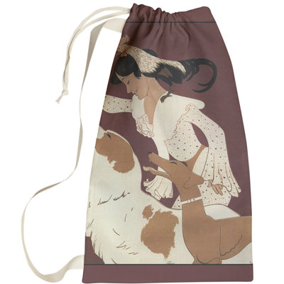 Sac à linge rétro pour chien, affiche