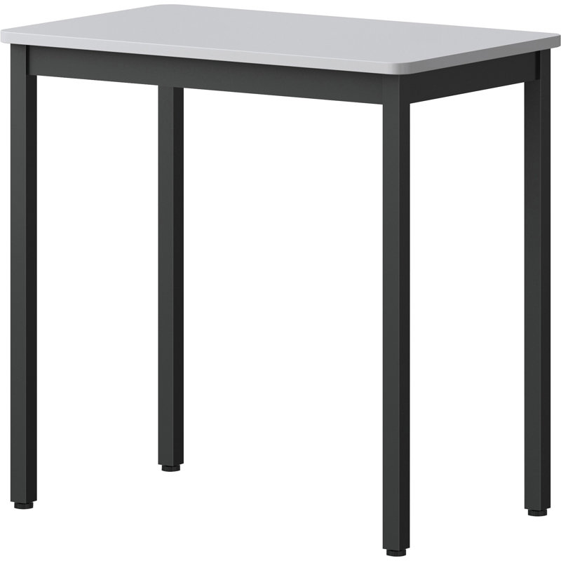 Gray Laminated Rectangle Utility Table with Powder Coated Black Steel Base