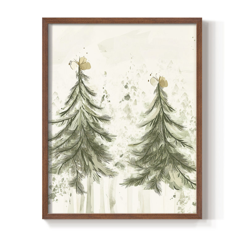 «Christmas Holiday Art», reproduction encadrée CECXC, Noyer