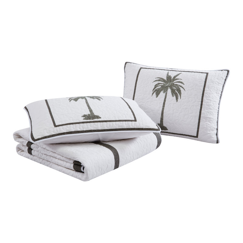 Tommy Bahama Palm Island Cotton Green Quilt, Queen Quilt