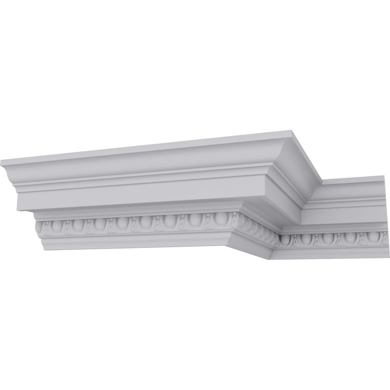 Primed Architectural Egg and Dart Crown Moulding 7.88 Feet