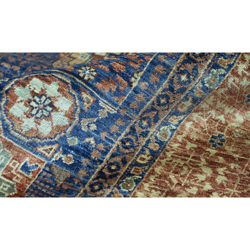Hand-Knotted High-Quality Blue and Brown Area Rug