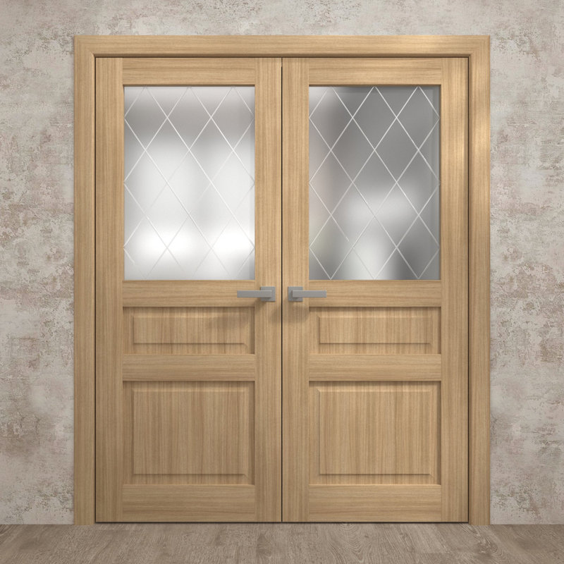 Portes doubles intérieures intérieures | Ego 5011 | Cadre de panneau intérieur en bois massif | Portes modernes pour placard