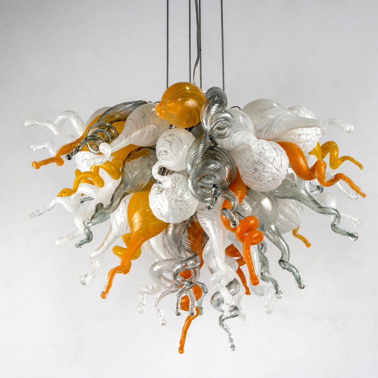 Lowestoft Glass Dimmable Geometric Chandelier