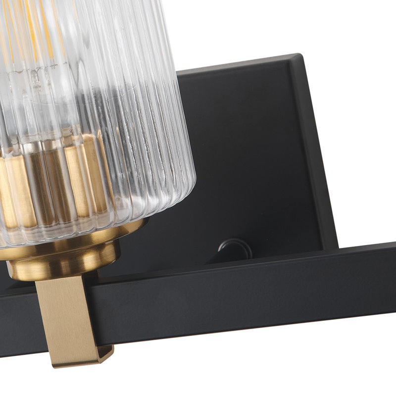 3-Light UL Listed Modern Vanity Lighting with Texture Glass Shade