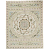 Hand-Knotted High-Quality Beige and Green Area Rug