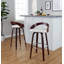 Tabourets de bar et de comptoir à hauteur fixe Laurenzio avec pieds en bois courbé et repose-pieds rond (ensemble de 2)-183592478-183592476-192711001