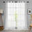 Feather Pattern Sheer Grommet Jacquard White Window Curtain Drapes (Set of 2)-1821619620