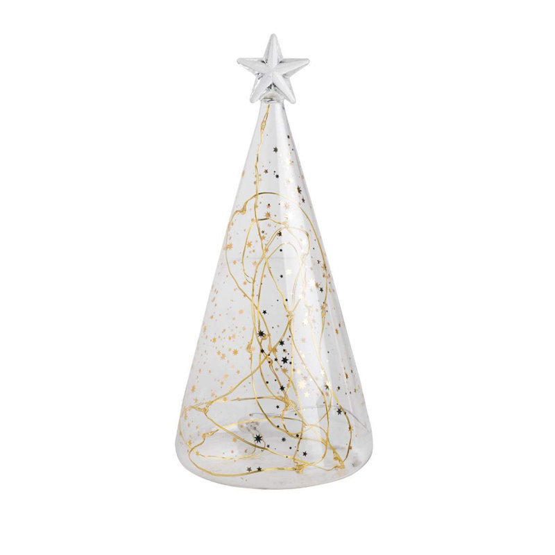Celestial Glow LED Glass Christmas Tree
