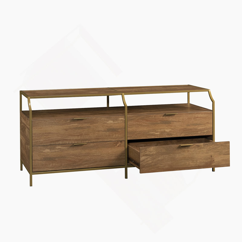 Commode avec tablette ouverte et quatre tiroirs