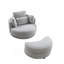 Fauteuil pivotant surdimensionné de 39 po avec repose-pieds de rangement Moon pour le salon