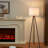 60.6 in. Modern Nordic Tripod Floor Lamp with Walnut Wood Base and Linen Lampshade for Living Room and Bedroom-106429847