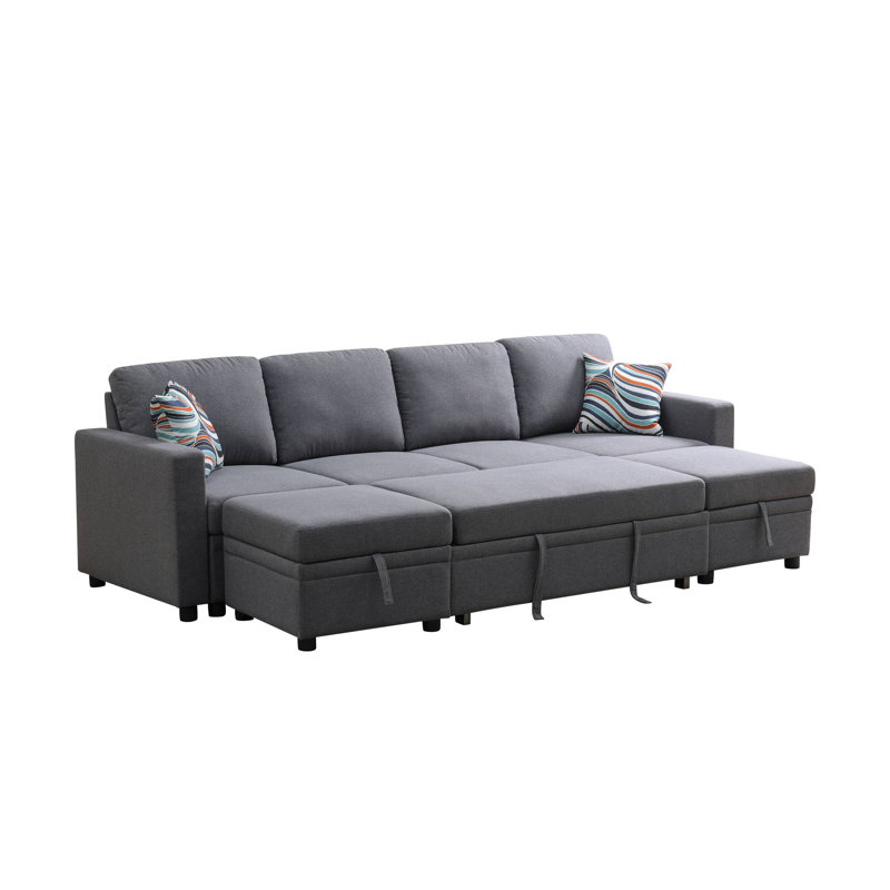 Canapé-lit modulaire convertible avec canapé-lit modulaire et repose-pieds avec rangement, canapé reconfigurable pour salon, appartement et petit espace