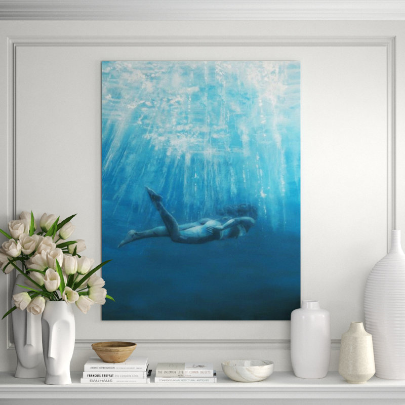 Mermaid Print by Jacob Lincoln, 47" H x 36" W, Image Brush Gel
