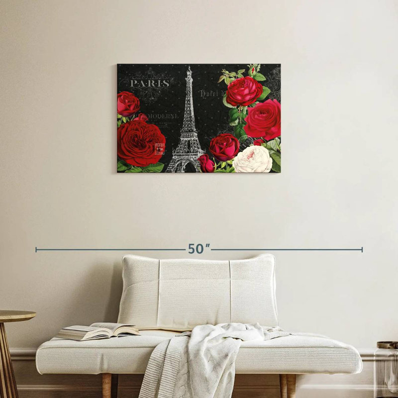 Lilie rouge Paris I noir, H 20 po x l 30 po