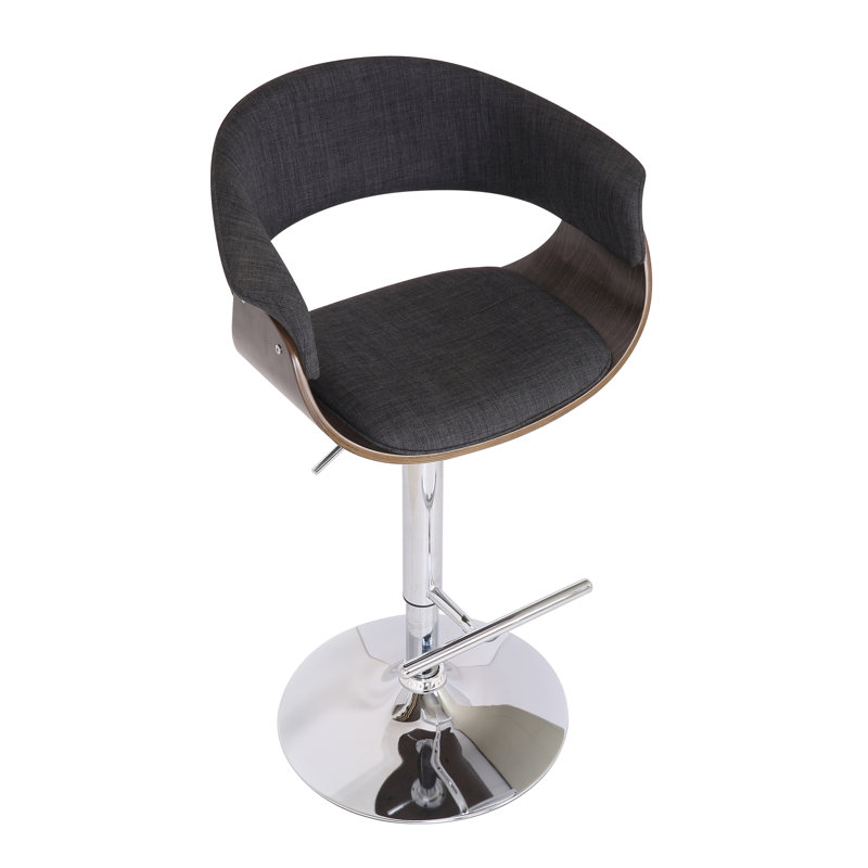 Swivel Upholstered Adjustable Height Counter Stool, Brown