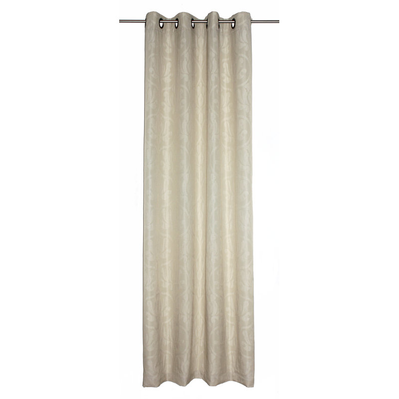 Alcorn Room Darkening Curtain Single Panel, Cream, 135cm Width x 245cm Drop