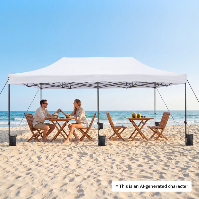 19.7 Ft. W X 9.8 Ft. D Steel Pop-up Canopy, Party Tent, Outdoor Canopies