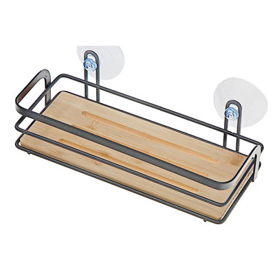 Plateau à ventouses en métal avec bambou