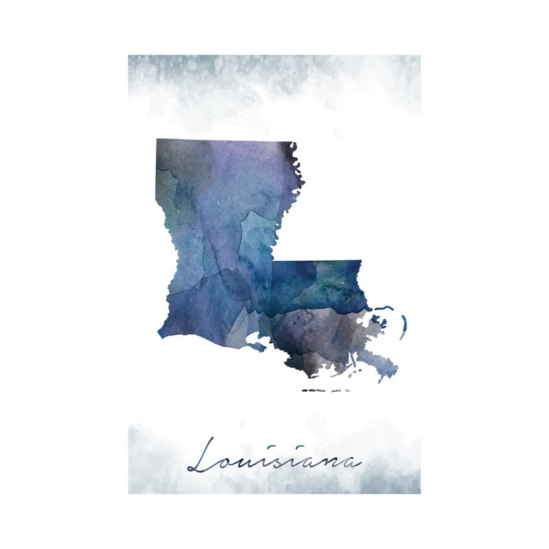 Louisiana State Bluish 1 Piece Wrapped Canvas Wall Art, 66.04cm H x 45.72cm W