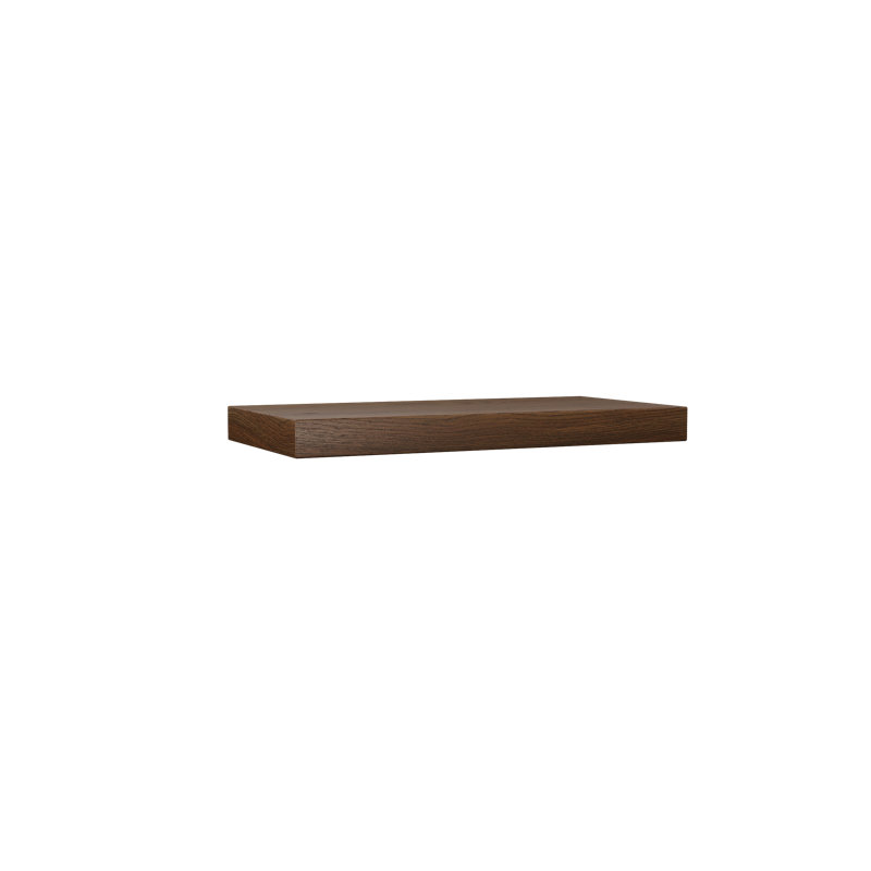 Plain Sliced Oak Floating Shelf, Brown Wood