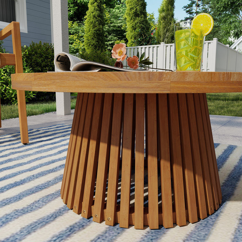 Outdoor Solid Wood Side Table, 13.3" H x 27.5" W x 27.5" D