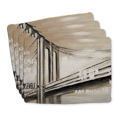 Ensemble de 4 napperons en polyester tressé City Brige - Décoration intérieure
