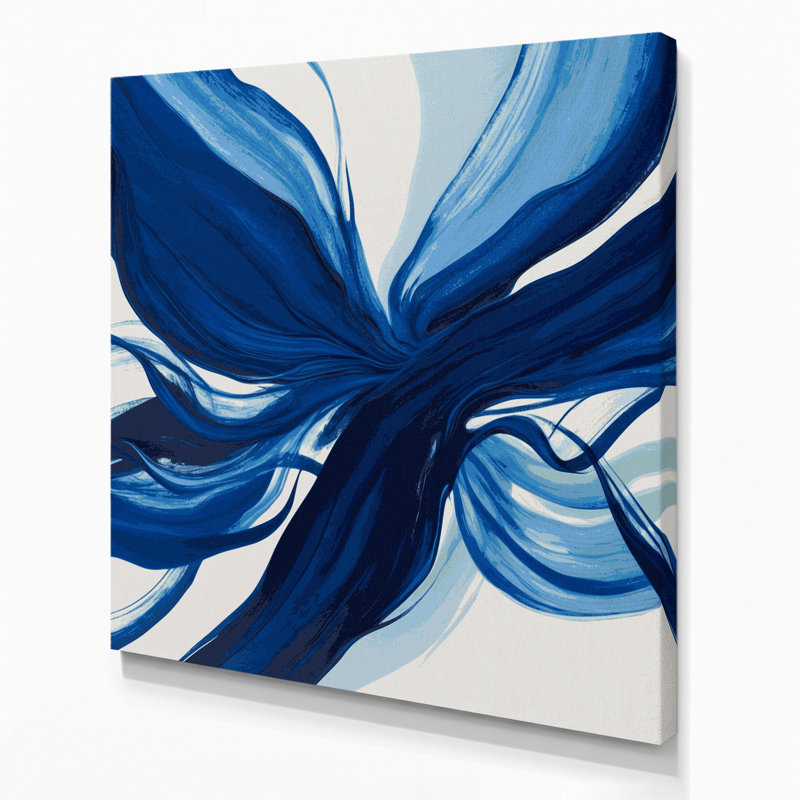 «Lyrical Abstraction 38», art mural sur toile bleue, H 12 po x l 12 po