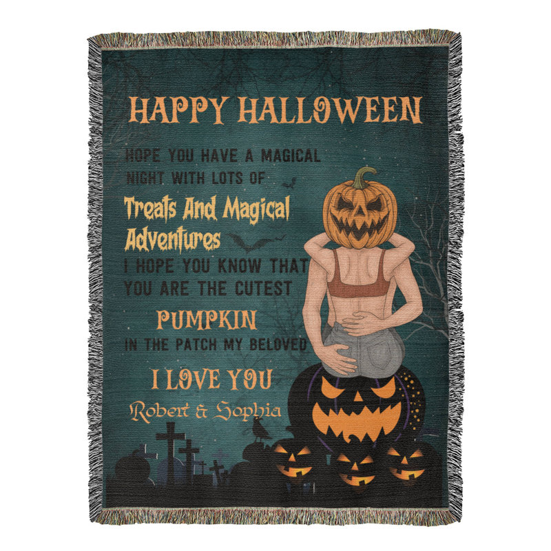 Couverture personnalisée Halloween Love, 50 po x 60 po