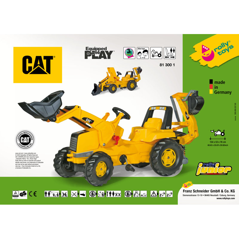 Rolly Toys CAT Tractor with Frontloader & Rear Excavator