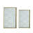 Silver Rectangle Plastic Mirror Trays with Geometric Motif -  L:17.5x12x2" S:15.5x10x2"