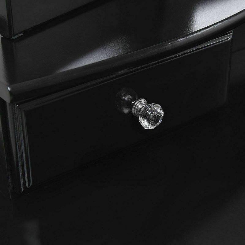 Ensemble coiffeuse avec tabouret et miroir Doursounian, Noir