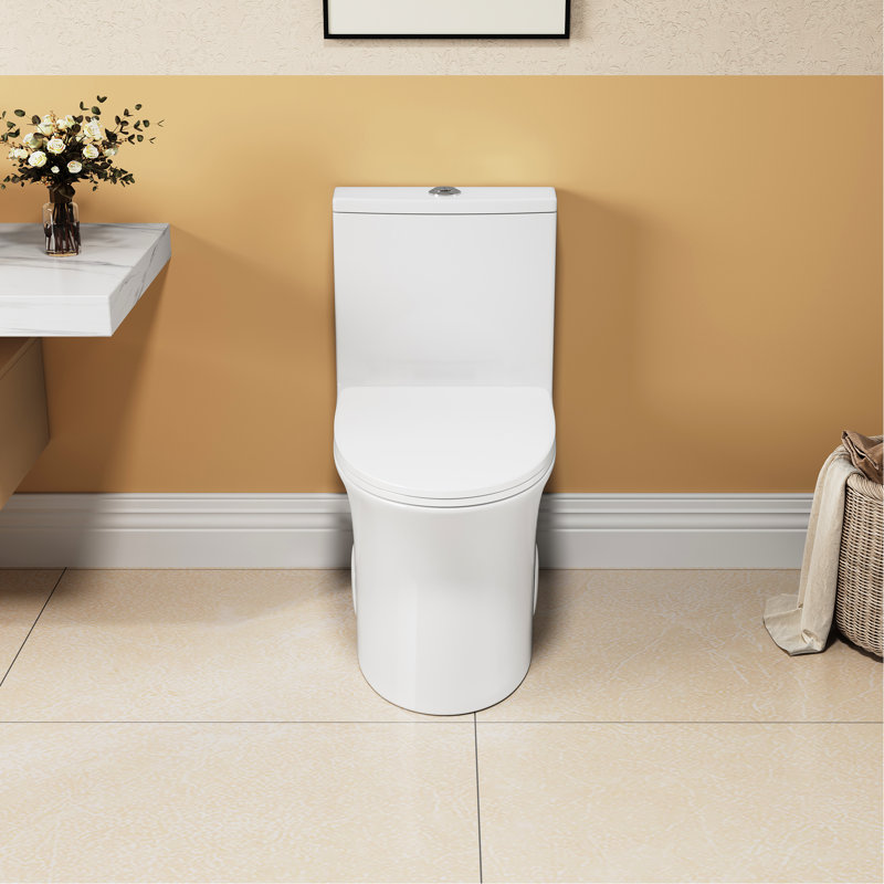 Une toilette en céramique allongée de 1,1 / 1,6 po de hauteur confortable, blanche et accrédité, siège à fermeture en douceur T039wt blanc allongé, longue durée