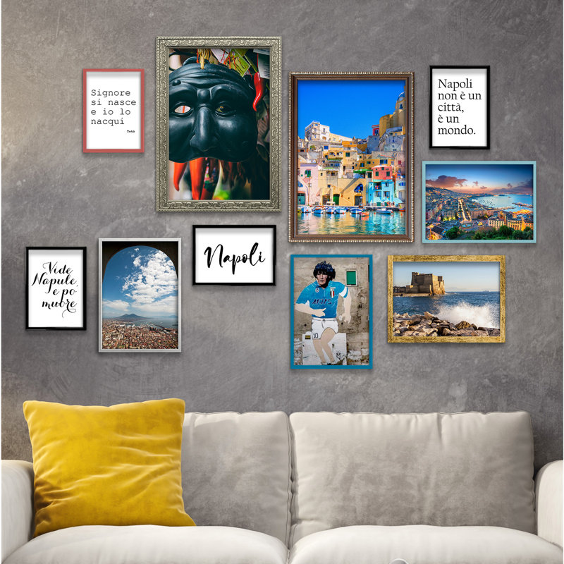 Giallobus - Set 10 Poster Da Parete - Raccolta Città Napoli - Carta Patinata - | 2 X A3 42X30cm | 4 X A4 30X21cm | 4 X A5 21X15cm | - Senza CORNICI - Stampe Moderne Soggiorno