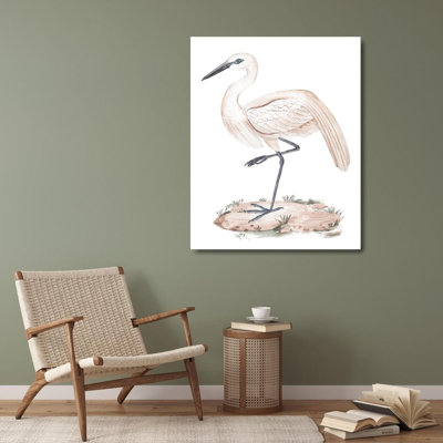 Reproduction d'art sur toile tendue à la plage par Beachcrest Home ™ Wang, Melissa: A White Heron III