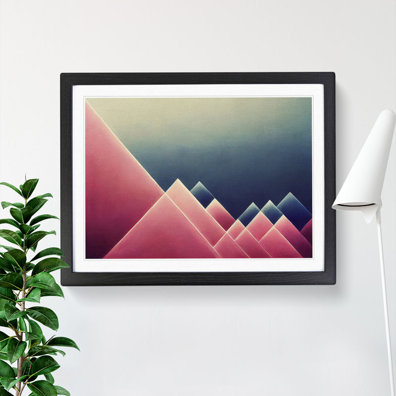 Abstract Minimalism Art - Framed Print, Black, 46cm H x 64cm W x 2cm D