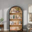 Landlith 43" Tall Arched Wooden Bookcase with 4 Storage Shelves