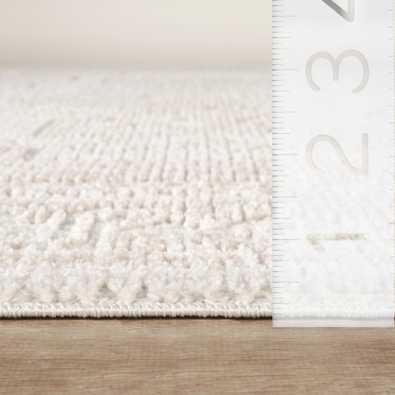 Abani Rugs BUR130A Lueras Faded Medallion Beige and Ivory Area Rug, Rectangle 7'9" x 10'2"