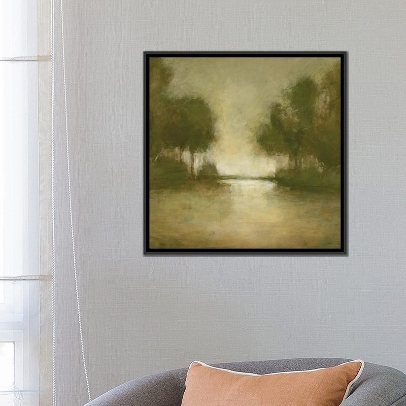 « golden valley i », impression sur toile, H 18 po x l 18 po x P 1,5 po, Toile avec cadre noir, Pas de tapis