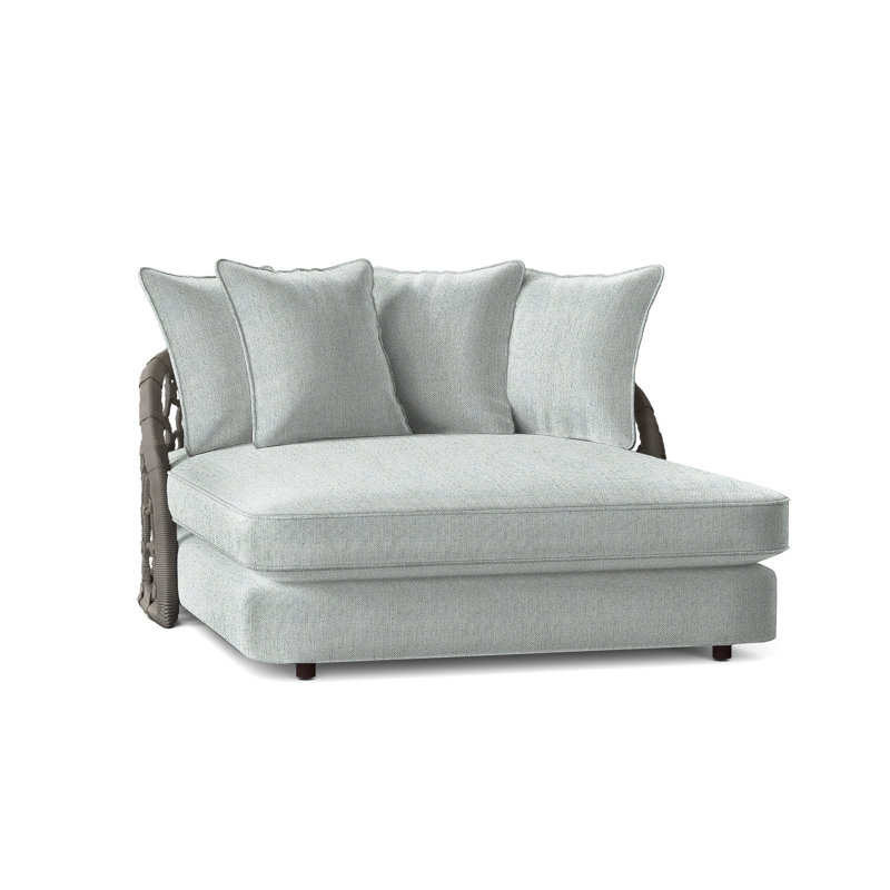 Bali 57'' Wide Premium All-Weather Wicker Patio Daybed with Cushions, Light Grey Linen 6032-010