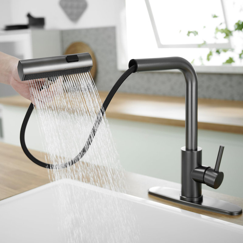 Kitchen Faucet with Pull Down Sprayer, Gray
