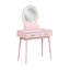Commode de coiffeuse rose captivante avec miroir et tabouret - élément de chambre à coucher et pour unité de rangement fonctionnelle-635247269