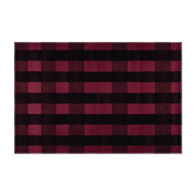 Tapis intérieur / extérieur mauve à carreaux
