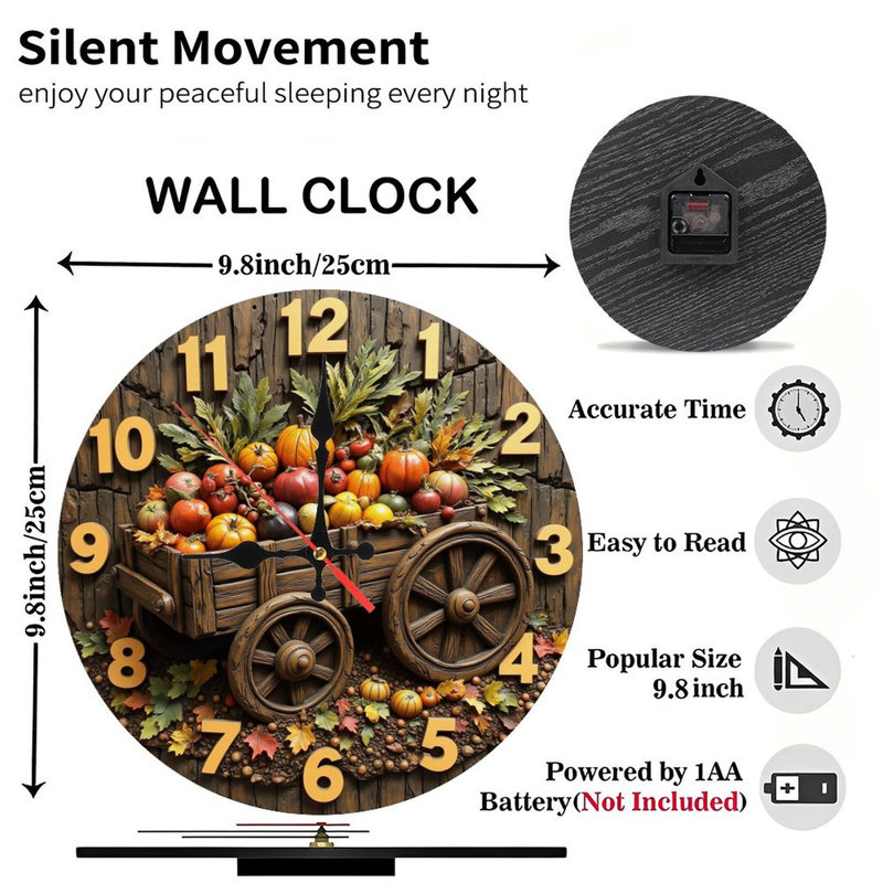Horloge de récolte d'automne en 3D