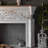 White Manufactured Wood Freestanding Fireplace