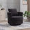 Fauteuil demi-tonneau pivotant 31,9 po et fauteuil d'appoint rond confortable en chenille